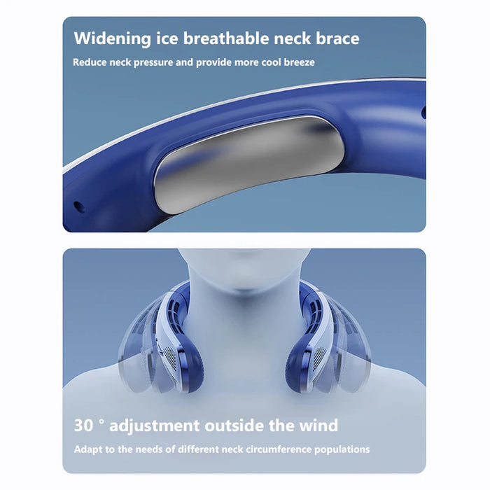 Portable Hanging Bladeless Neck Fan with LED Display