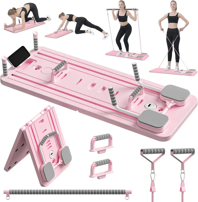 Pilates Ab Workout Board with Resistance Bands for Home Fitness