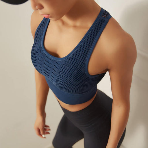 Mesh Back Padded Sports Bra - Flamin' Fitness