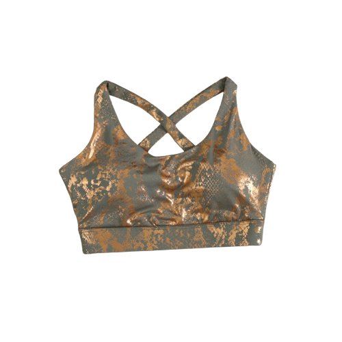 Metallic Panel Bra Metallic Print Sports Bra | Women's Sports Bras — Flamin' Fitness